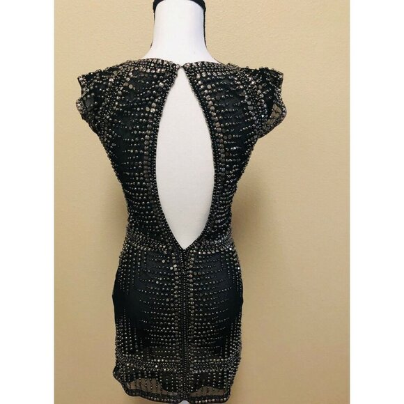 Diamond for Eden Dress HEAVY BEADED studded / SHIRT Designer Dress Size 0 - Picture 3 of 8